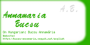 annamaria bucsu business card